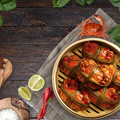 阳澄湖精选大闸蟹淘宝直通车图片背景