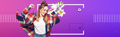 紫色调双十二女装新款促销banner背景