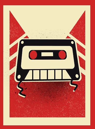 红黄黑复古风格国际音乐节宣传海报背景