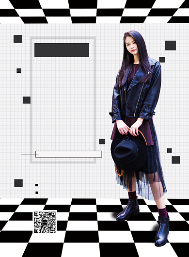 黑白大气简约秋冬新品促销印刷海报模板背景