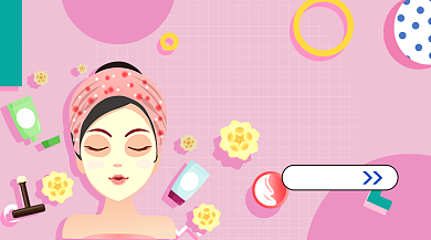 简约几何扁平线条粉色年末扫货手机海报背景