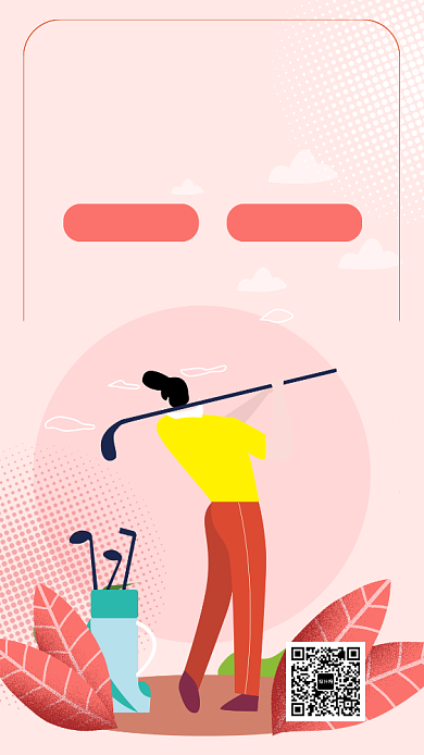 高尔夫运动教育手机海报背景