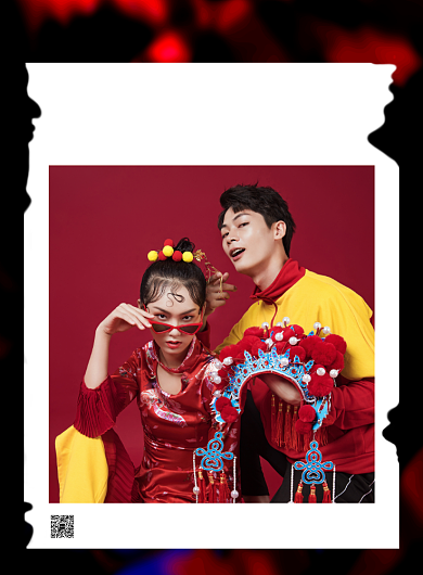 时尚新年摄影写真印刷海报背景