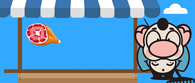 猪肉降价啦卡通手绘手机首图背景