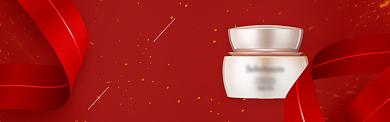 红色新年化妆品礼包淘宝banner背景