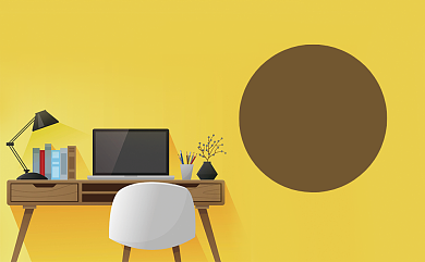 时尚黄色办公商务名片背景