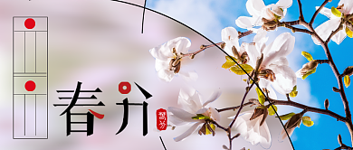 二十四节气春分微信公众号首图背景