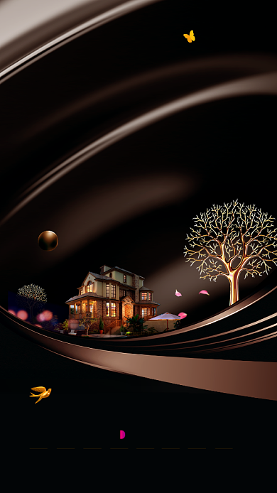 黑色大气房产手机宣传海报背景