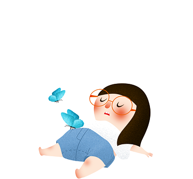 女生手绘插画清新别放弃梦睡朋友圈封面背景