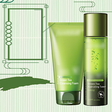 绿茶精华液宣传直通车背景