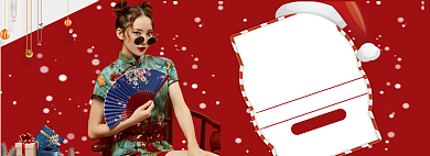 圣诞节女装banner背景