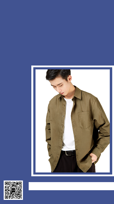 蓝色质感简约男装秋冬新品上市优惠促销海报背景