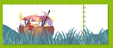 手绘卡通清新夏季大暑广告微信公众号素材图片背景