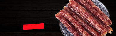 红黑美食农产品肉类腊肠促销banner背景