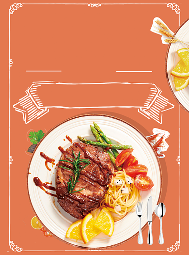 西餐厅美食菜单宣传单背景