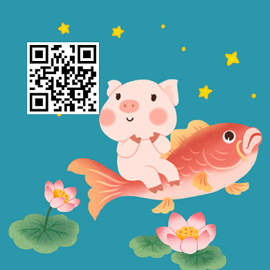 卡通可爱猪年二维码背景