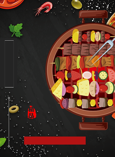 烧烤美食海报背景