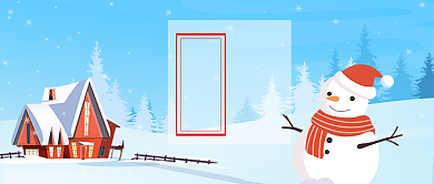 小雪节气卡通手绘手机首图背景