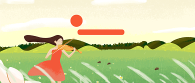 五月你好手绘插画清新公众号首图背景