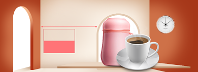 马克杯海报banner背景