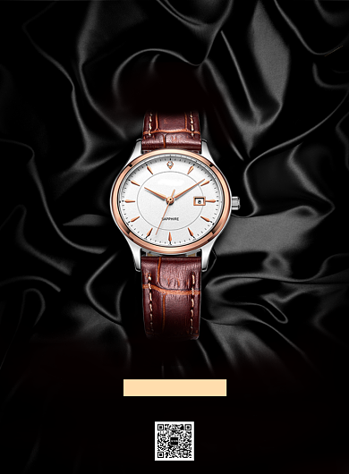 黑色大气简约男士奢华手表印刷海报模板背景