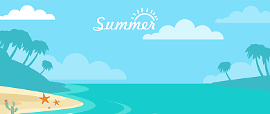 森林绿卡通湖边小清晰出行旅游公众号首图背景