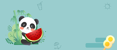 你好八月绿色夏天小清新首图背景