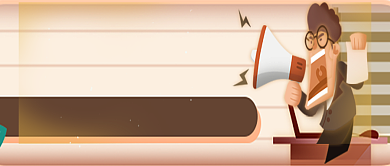 棕色卡通公众号首图背景