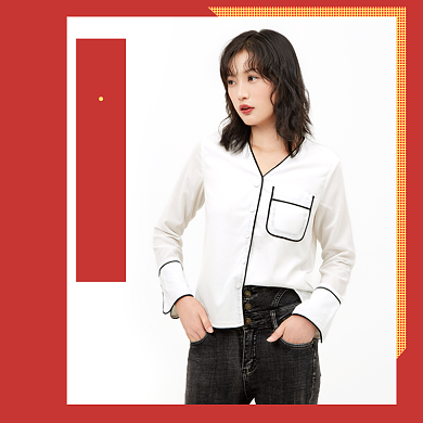 上新红色促销女装男装电商主图背景