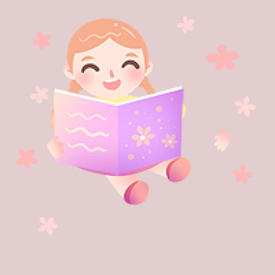 卡通女孩粉色世界阅读日公众号次图背景