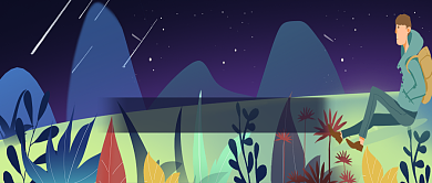 毕业星空创意旅游公众号首图背景