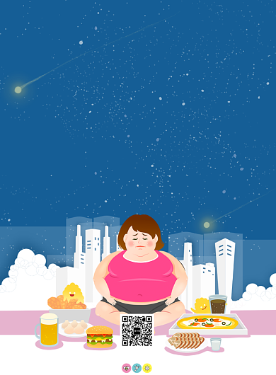 创意卡通世界肥胖日海报背景