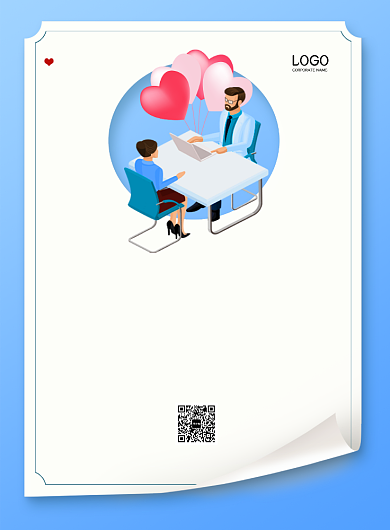 蓝色创意心理咨询印刷海报背景