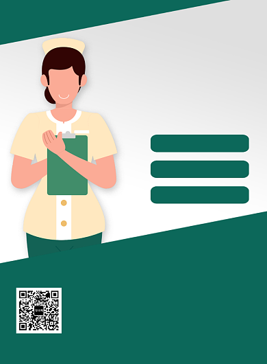 绿色简约卡通医院招聘广告印刷海报背景