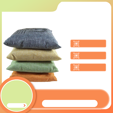 橙色家具温馨午休枕抱枕直通车背景