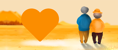 黄色节日节气重阳节陪伴是最好的礼物微信公众号素材图片背景