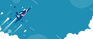 蓝色简约卡通投资金融公众号首图背景