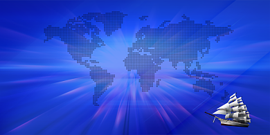 蓝色科技大气梦想起航展板背景