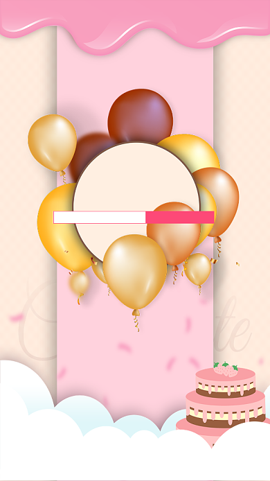 卡通生日蛋糕订购手机海报背景