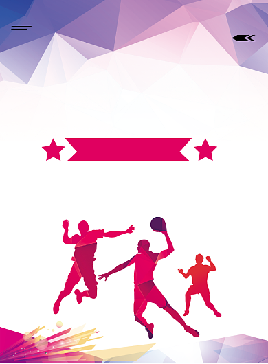 简约剪影高校篮球赛印刷海报背景