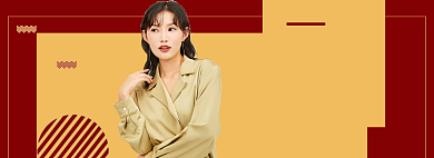 简约红色女装促销banner背景