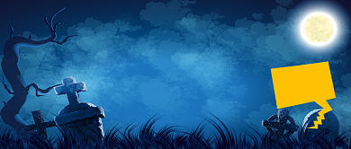 万圣节促销卡通手绘手机公众号手机首图背景