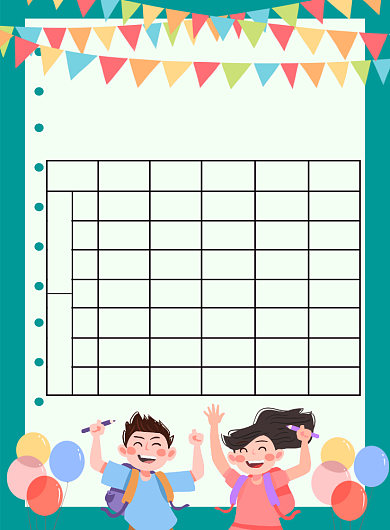 绿色简约课程表广告印刷海报模板背景