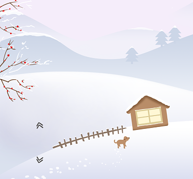 冬天故事江雪蓝色房子朋友圈封面背景