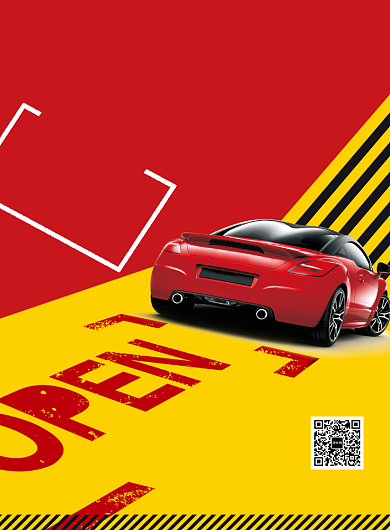 撞色创意时尚停车位印刷海报模板背景