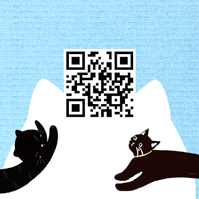 手绘卡通宠物商店二维码背景