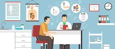 卡通医疗健康主题公众号首图背景