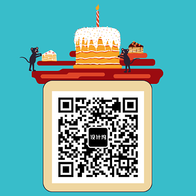 甜蜜美食蛋糕二维码背景