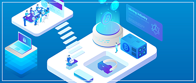 2.5D区块链插画微信公众号首图背景