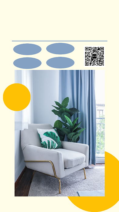 简洁撞色家居宣传手机海报模板背景